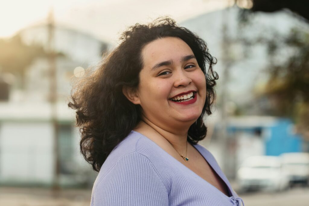 woman smiling